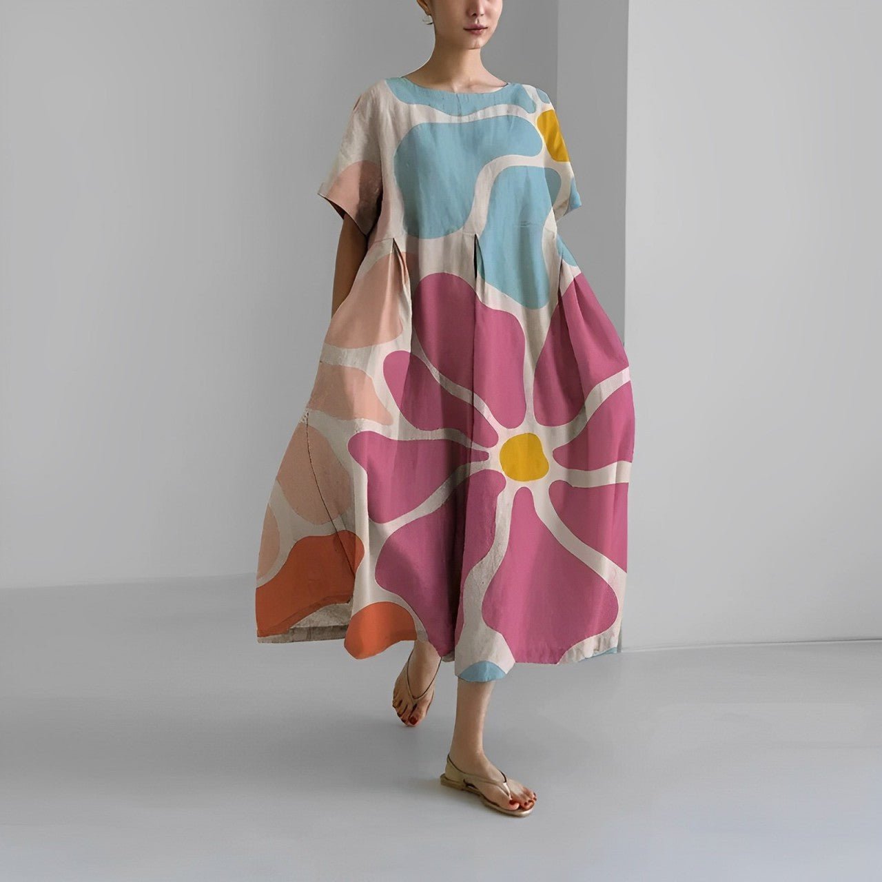 Vittoria | Vrouwen Boho Maxi jurk met bloemenprint en zakken