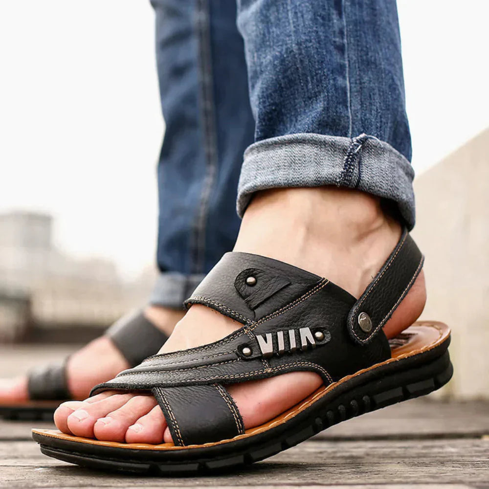 Galveric | Orthopedische lederen herensandalen - Ergonomische ondersteuning