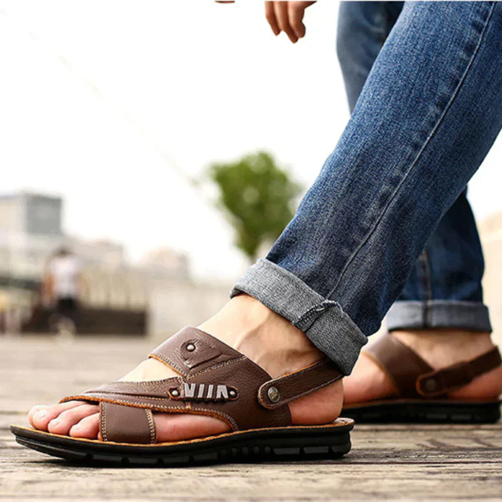 Galveric | Orthopedische lederen herensandalen - Ergonomische ondersteuning
