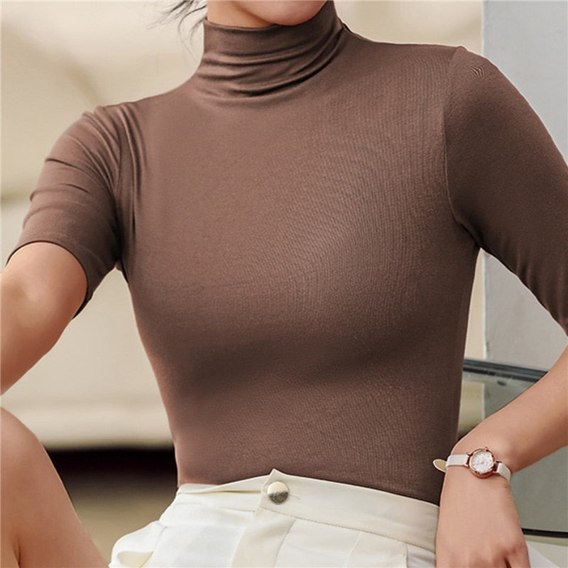 Xirelle | Naadloze coltrui voor dames - ultradunne halflange slim fit basislaag