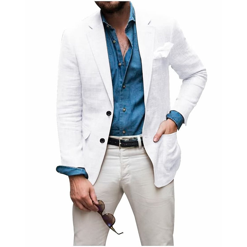 Silvar | Casual herenblazer in mint-linnen - lichtgewicht jasje van katoen-linnen, ademend, getailleerd model