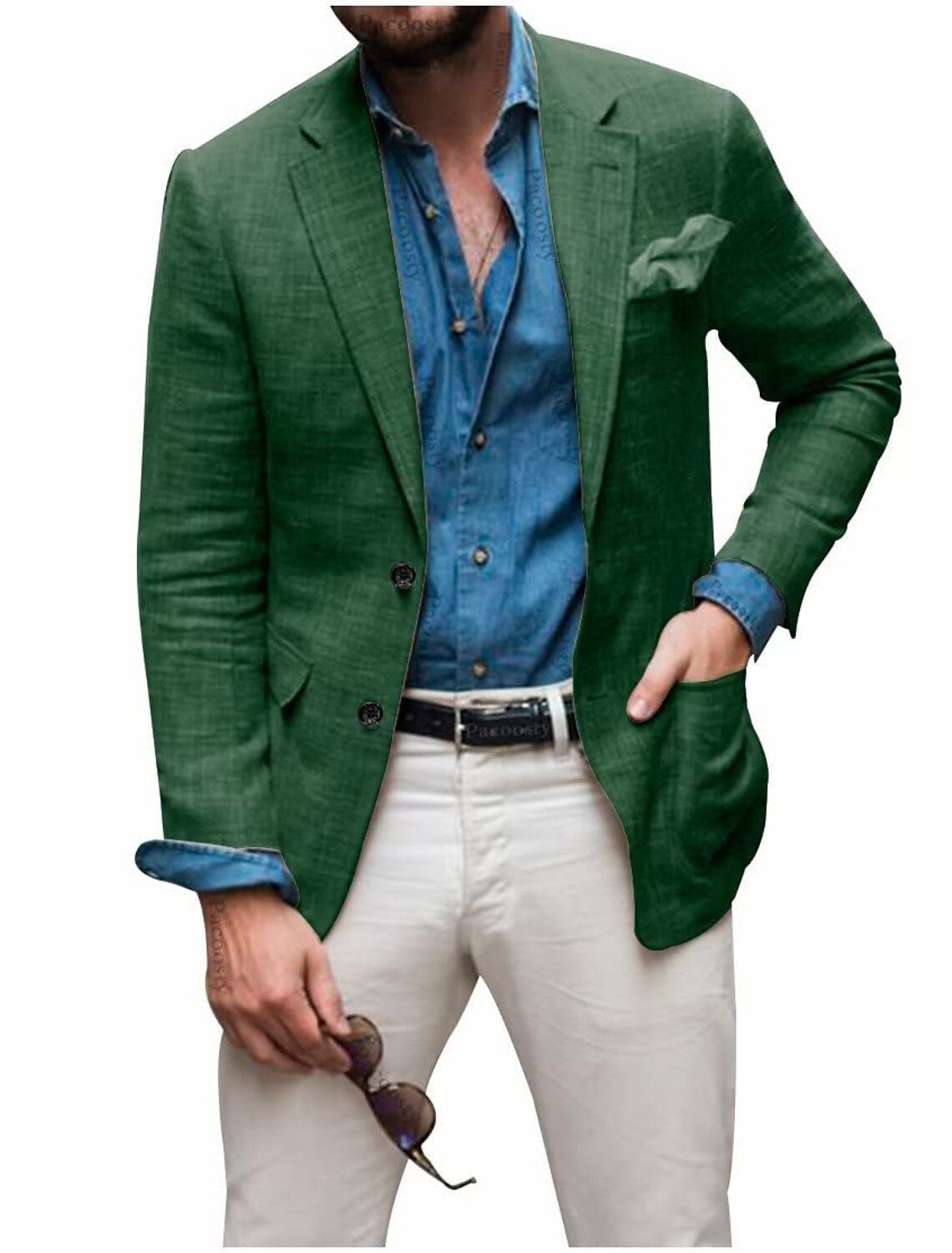 Silvar | Casual herenblazer in mint-linnen - lichtgewicht jasje van katoen-linnen, ademend, getailleerd model
