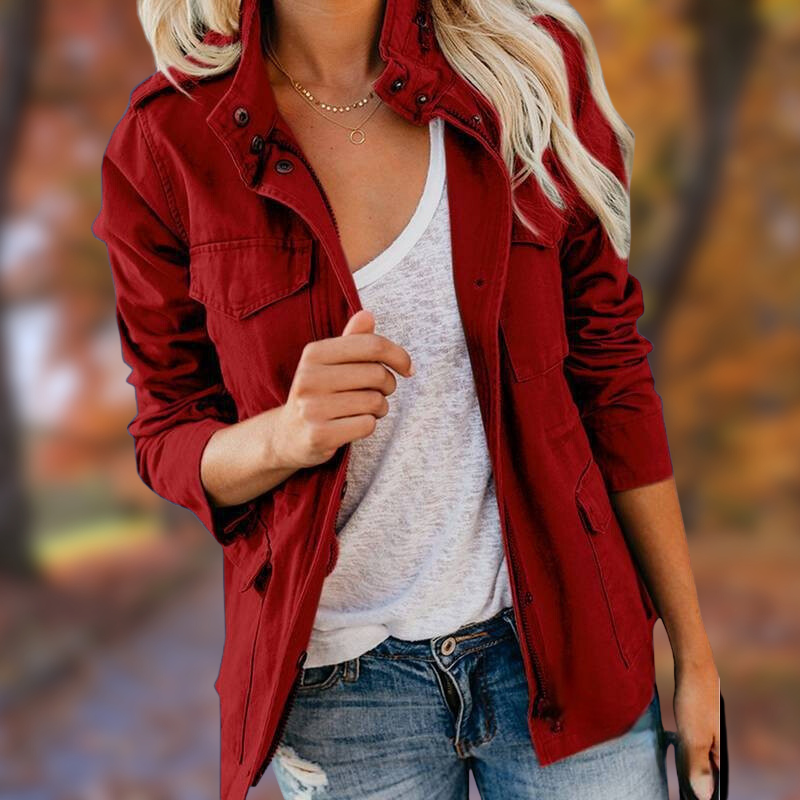 Gwelin | Trendy damesjas met rits en meerdere zakken - Casual lichtgewicht bovenkleding