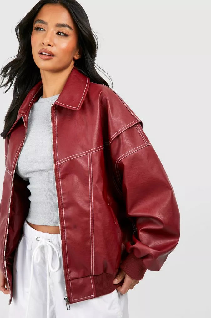 Amelina | Oversized damesjas, volledige ritssluiting, reverskraag, casual streetwear, herfst-winterjas