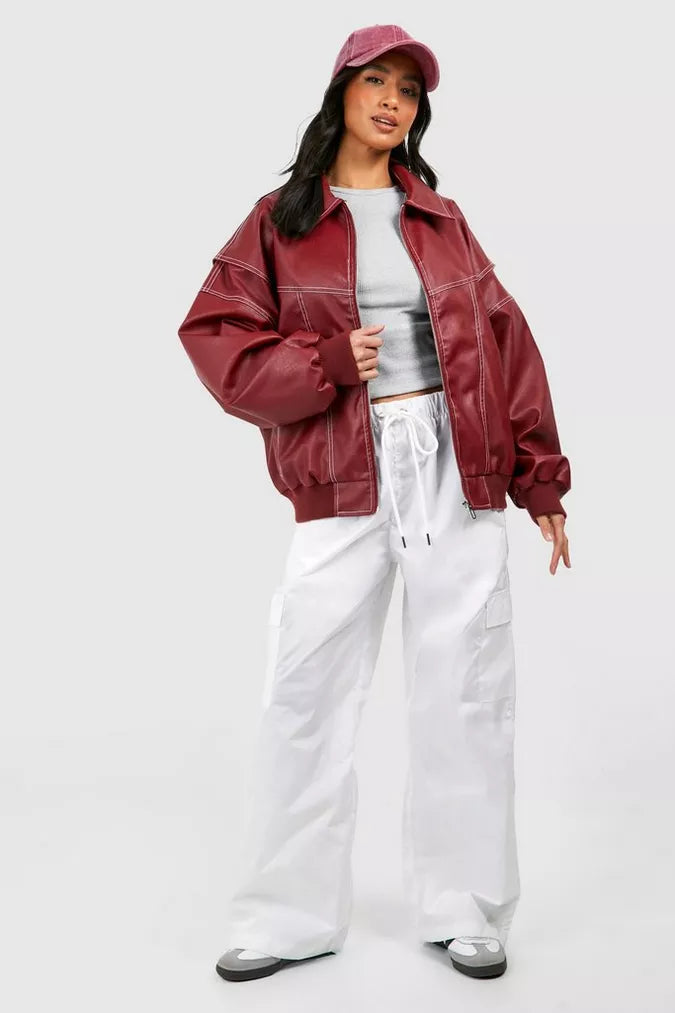 Amelina | Oversized damesjas, volledige ritssluiting, reverskraag, casual streetwear, herfst-winterjas
