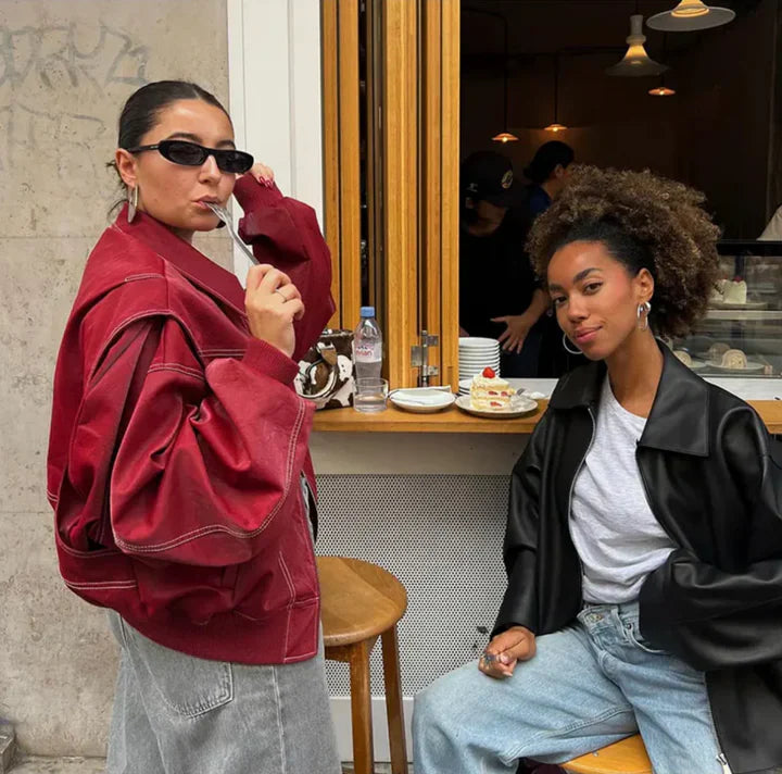 Amelina | Oversized damesjas, volledige ritssluiting, reverskraag, casual streetwear, herfst-winterjas