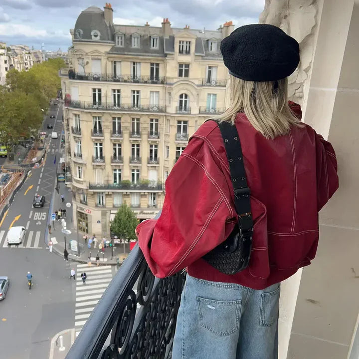 Amelina | Oversized damesjas, volledige ritssluiting, reverskraag, casual streetwear, herfst-winterjas
