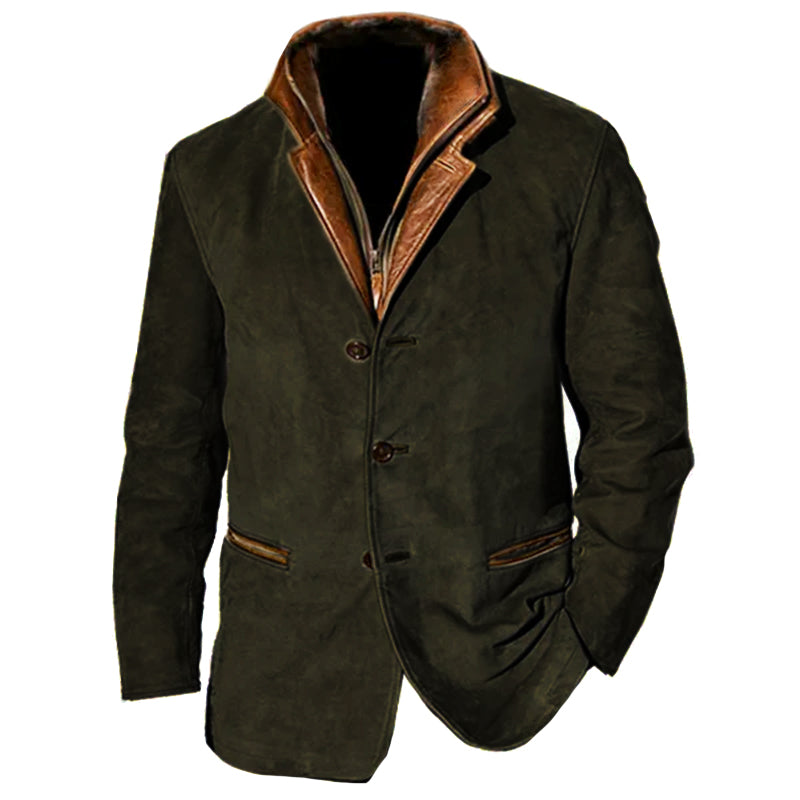 Zalthor | Suède herenjas - knoopsluiting, casual bovenkleding, Western look