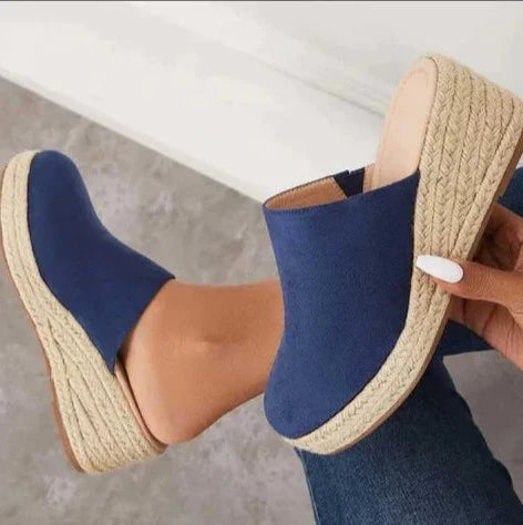 Helyria | Vrouwen Abaca Wedge Slip-On Sandalen - Orthopedische Ondersteuning