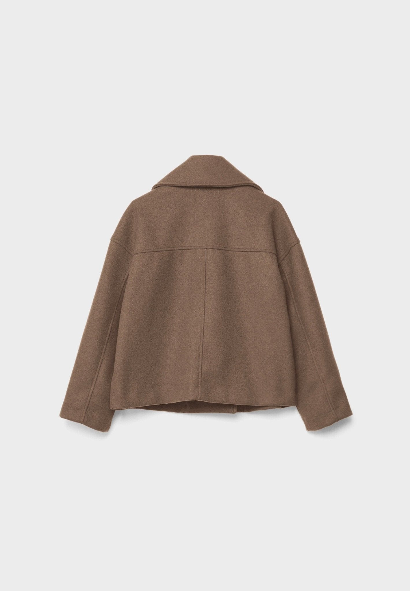 Xaviera | Korte winterjas voor dames met dubbele knoopsluiting – jas van wolmix met brede revers
