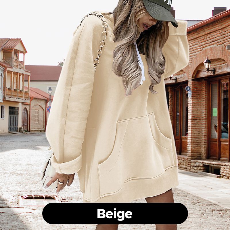 Nanda | Losvallende casual hoodie voor dames met zak aan de voorkant
