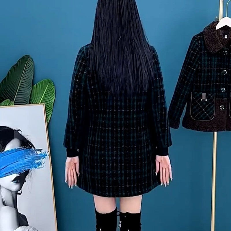 Marenella | Dikke, halflange winterjas voor dames – Warme fleecejas met revers, knoopsluiting en zakken