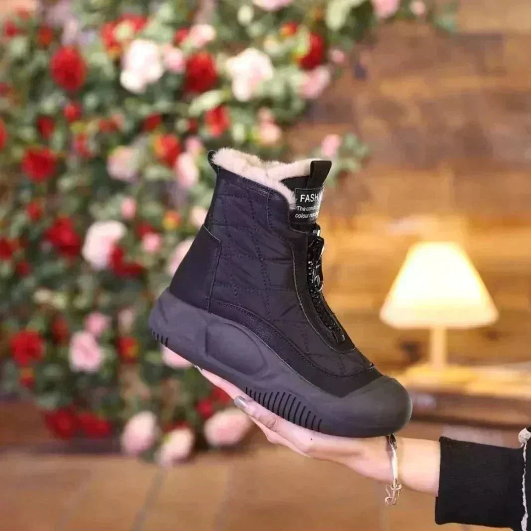 FrostElla | Waterdichte snowboots, gevoerd met imitatiebont, antislip winter- en outdoor warme enkellaarzen