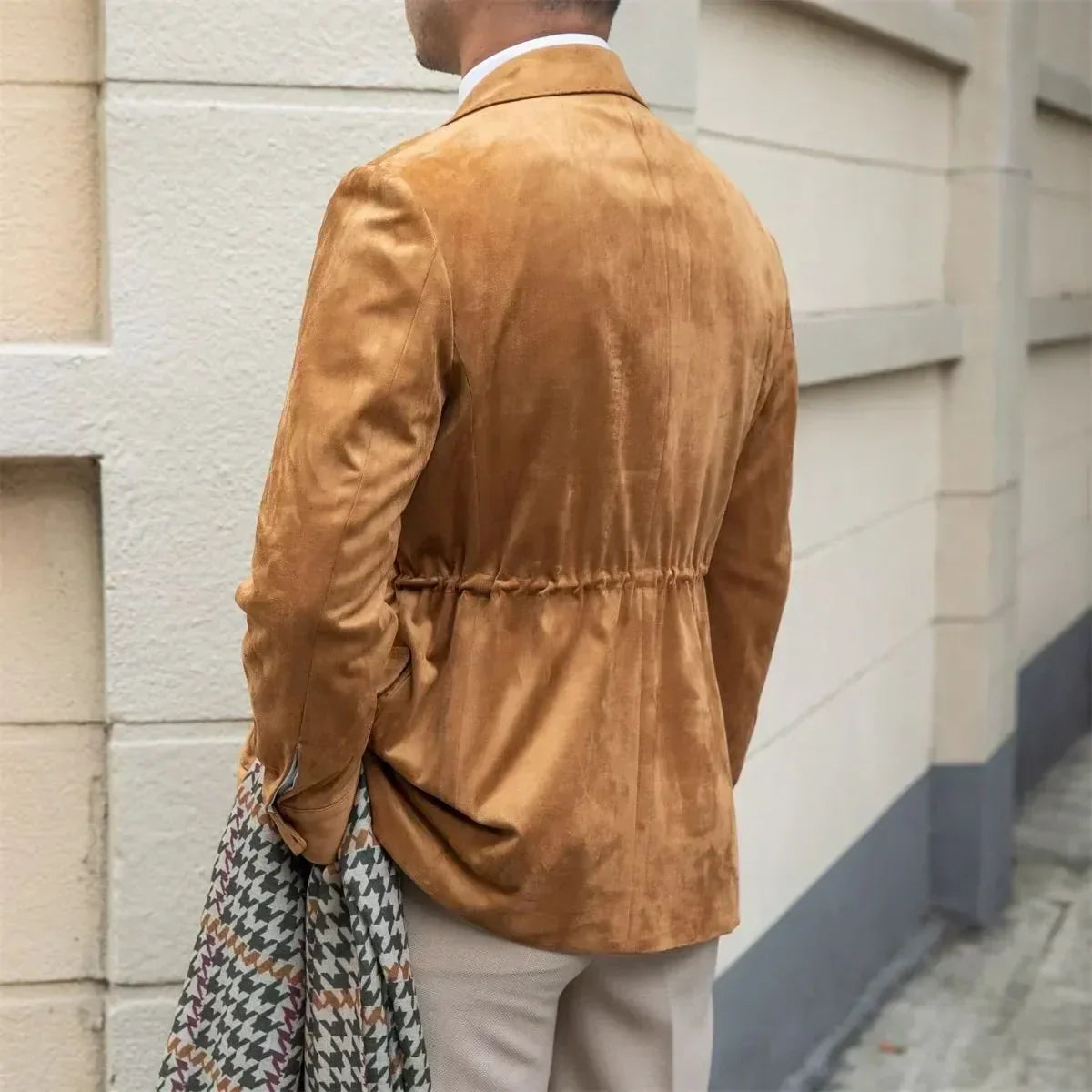 Auren | Herenblazer van imitatieleer met zakken – getailleerde pasvorm, zakelijk casual