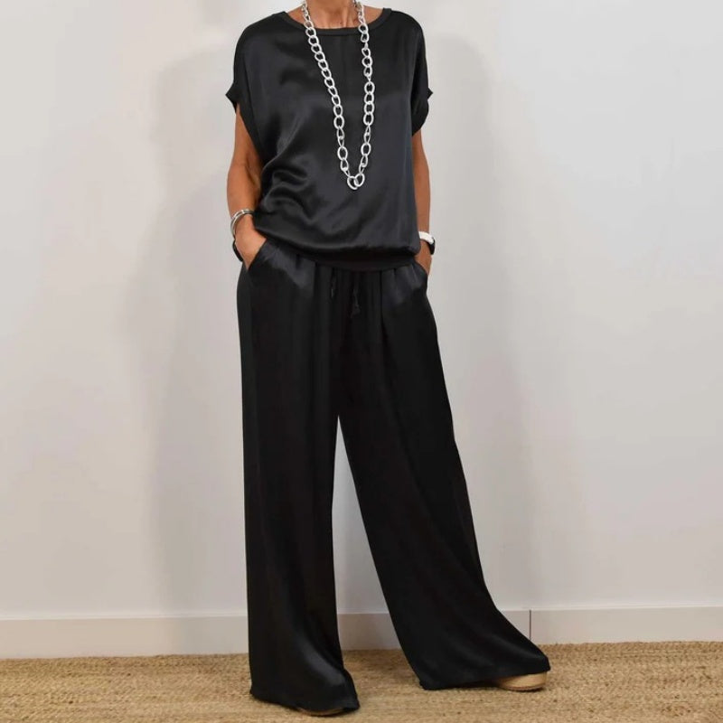 Gioia | Elegante Satijnen Outfit Set voor Dames - Relaxte pasvorm
