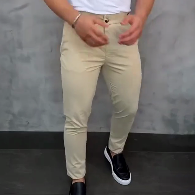Draylen | Heren Slim Fit Stretch Broek - Verstelbare Tailleclip, Casual Comfortabele Broek