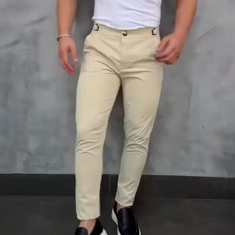 Draylen | Heren Slim Fit Stretch Broek - Verstelbare Tailleclip, Casual Comfortabele Broek