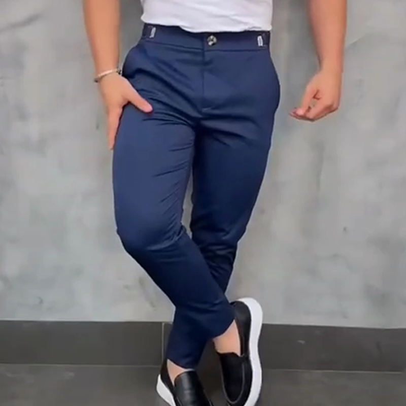 Draylen | Heren Slim Fit Stretch Broek - Verstelbare Tailleclip, Casual Comfortabele Broek