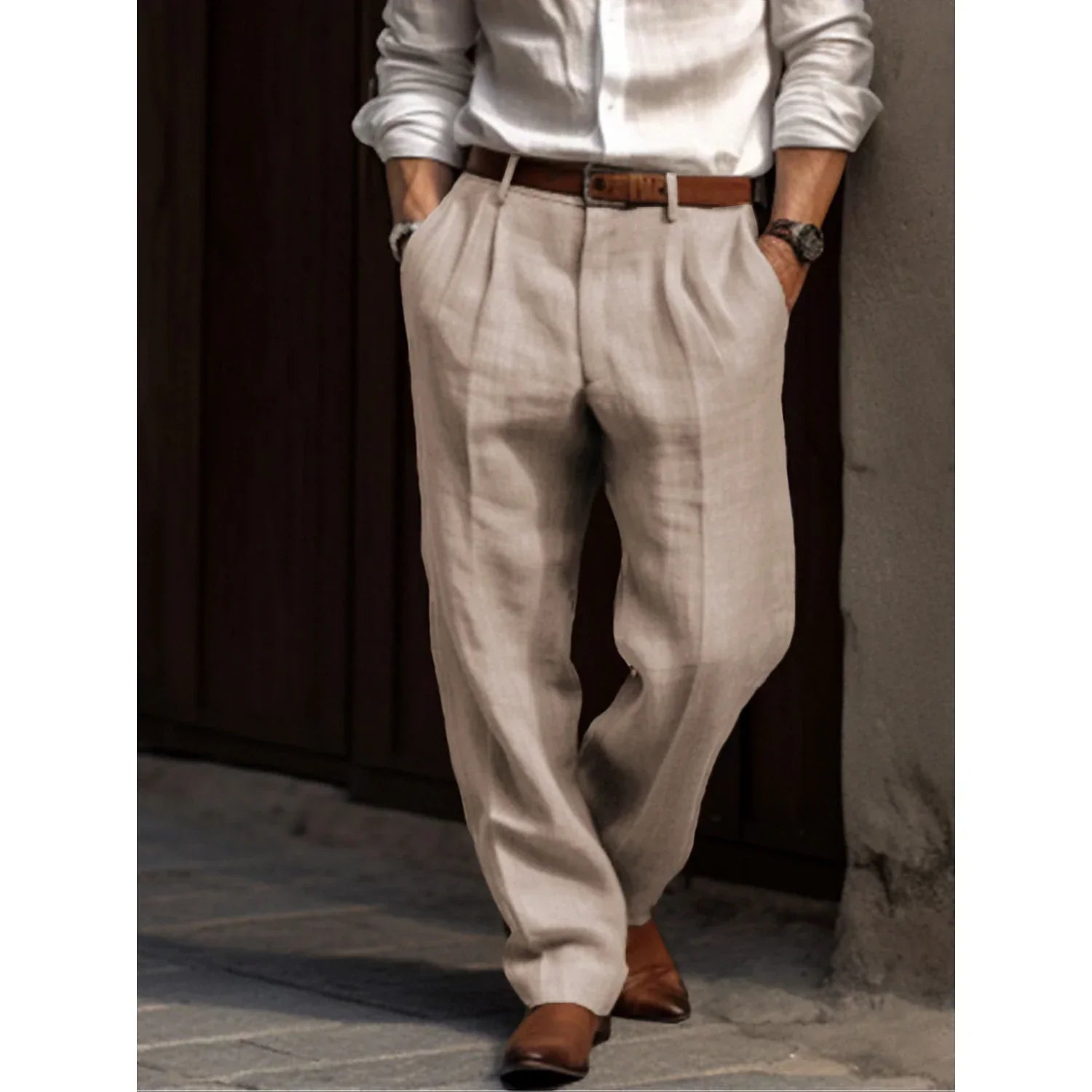 Alarion | Heren linnen broek – Relaxed fit, comfortabele broek, casual, lichtgewicht en ademend