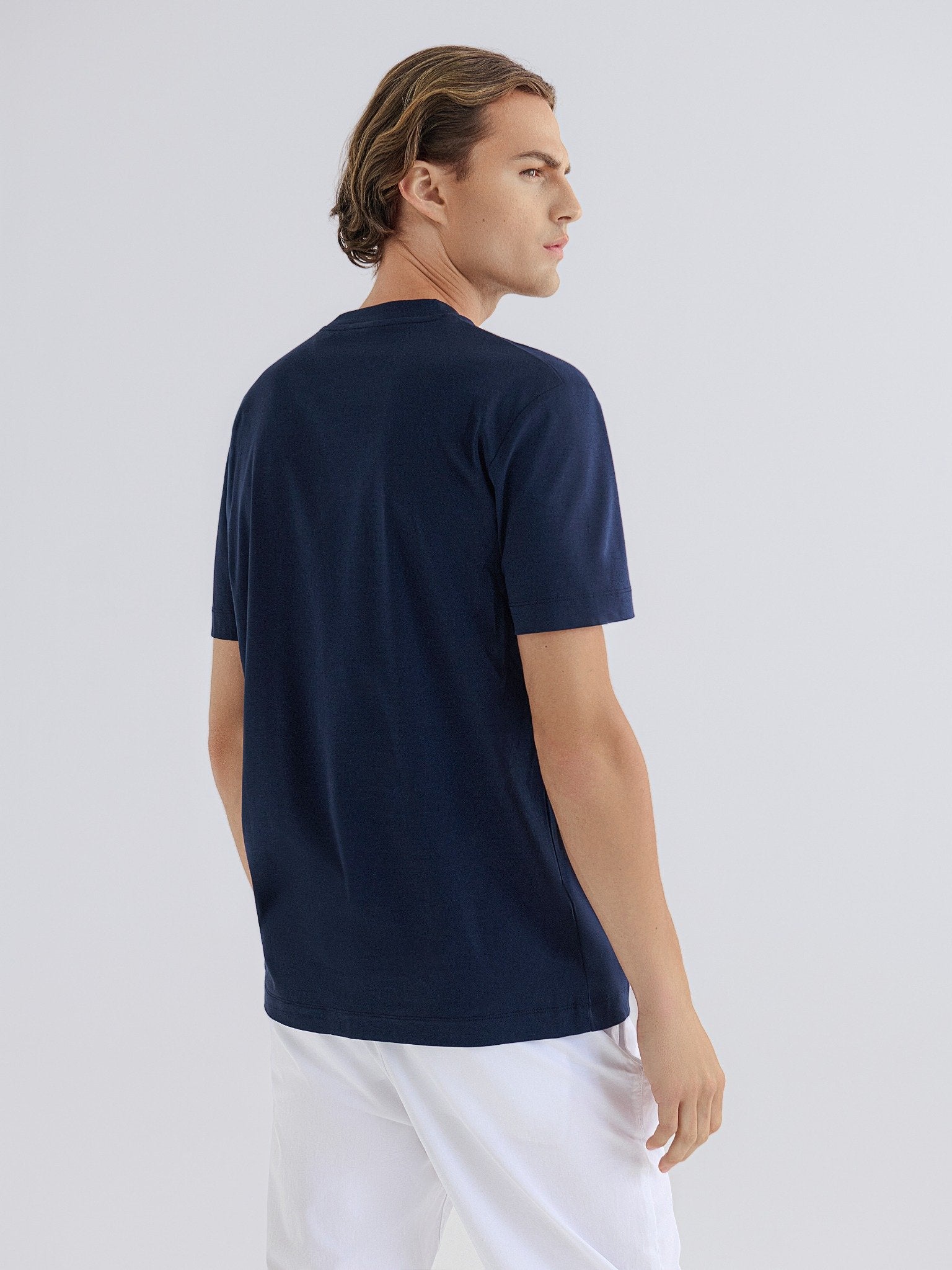 Elricon | Katoenen Getailleerde T-shirts voor heren - Strakke, verfijnde pasvorm, klassieke T-shirt met ronde hals