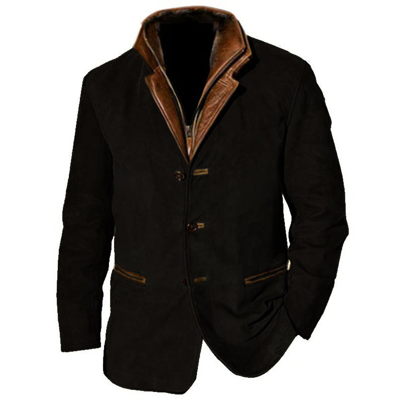 Zalthor | Suède herenjas - knoopsluiting, casual bovenkleding, Western look