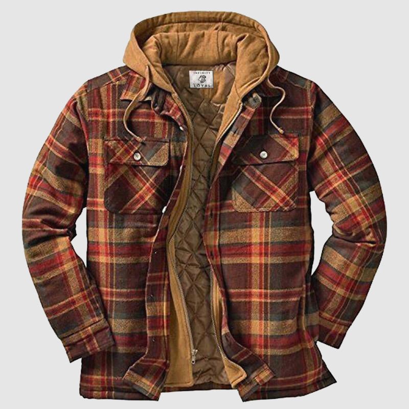 Ronel | Heren geruite herfstjas met capuchon – Lichtgewicht, comfortabel, casual