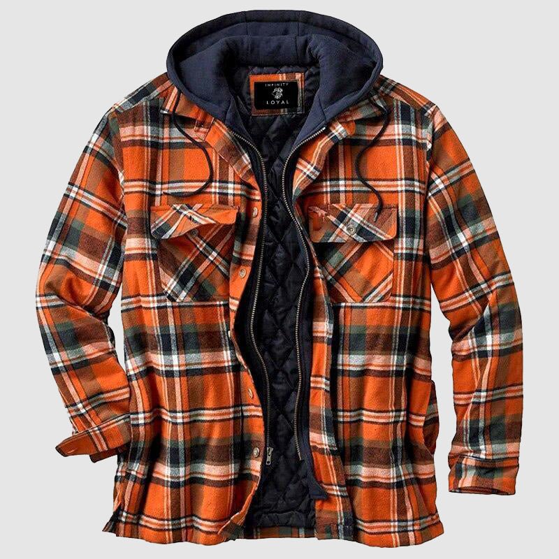 Ronel | Heren geruite herfstjas met capuchon – Lichtgewicht, comfortabel, casual