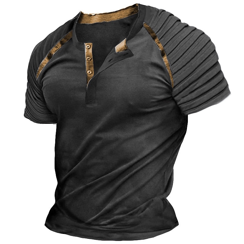 Rolly | Klassiek Henley T-shirt met getextureerde details - Casual stijl voor elke gelegenheid