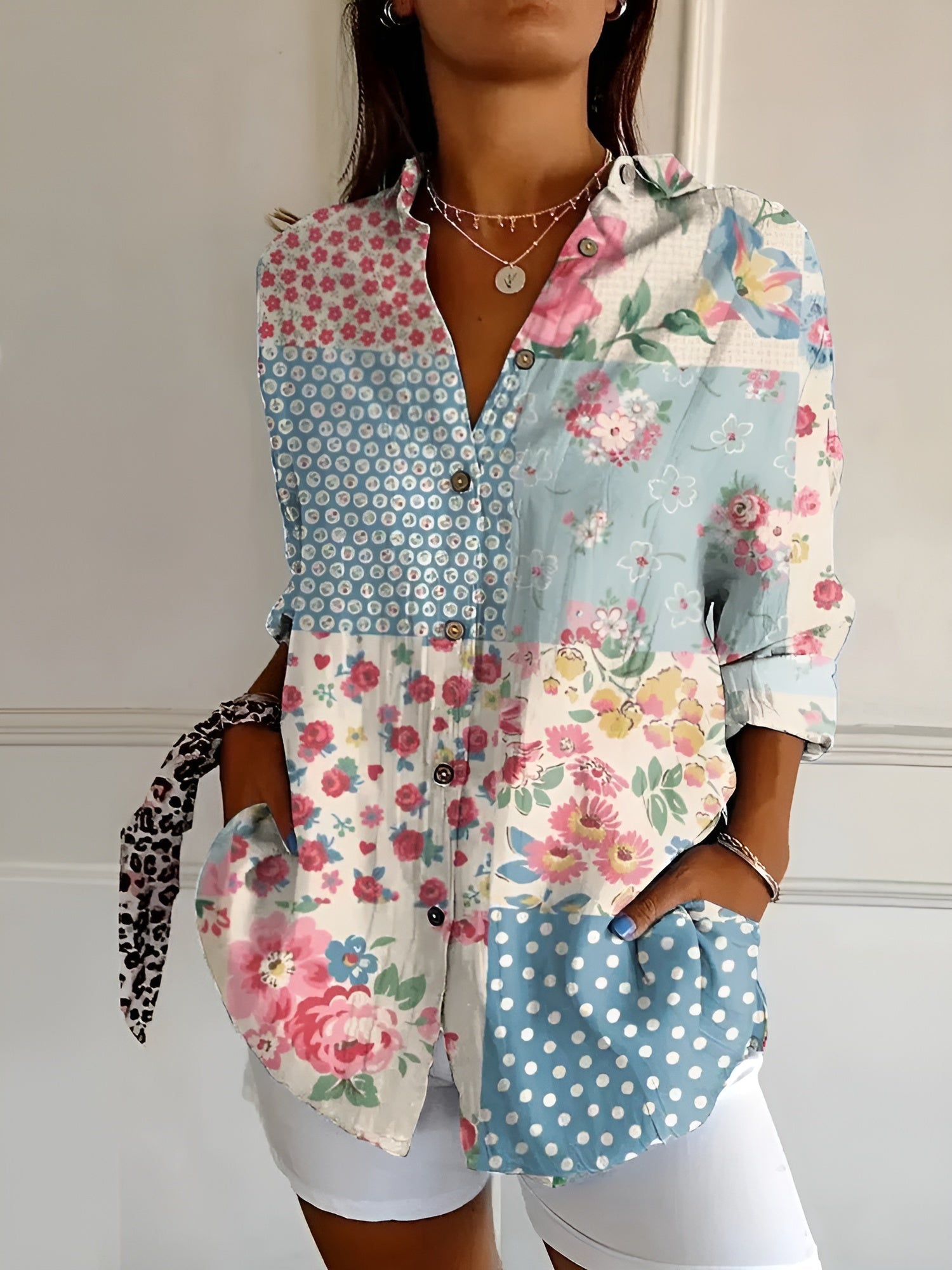 Hege | Bloemen Button-Down Vrouwen Zomer Overhemd - Lichtgewicht Casual Blouse