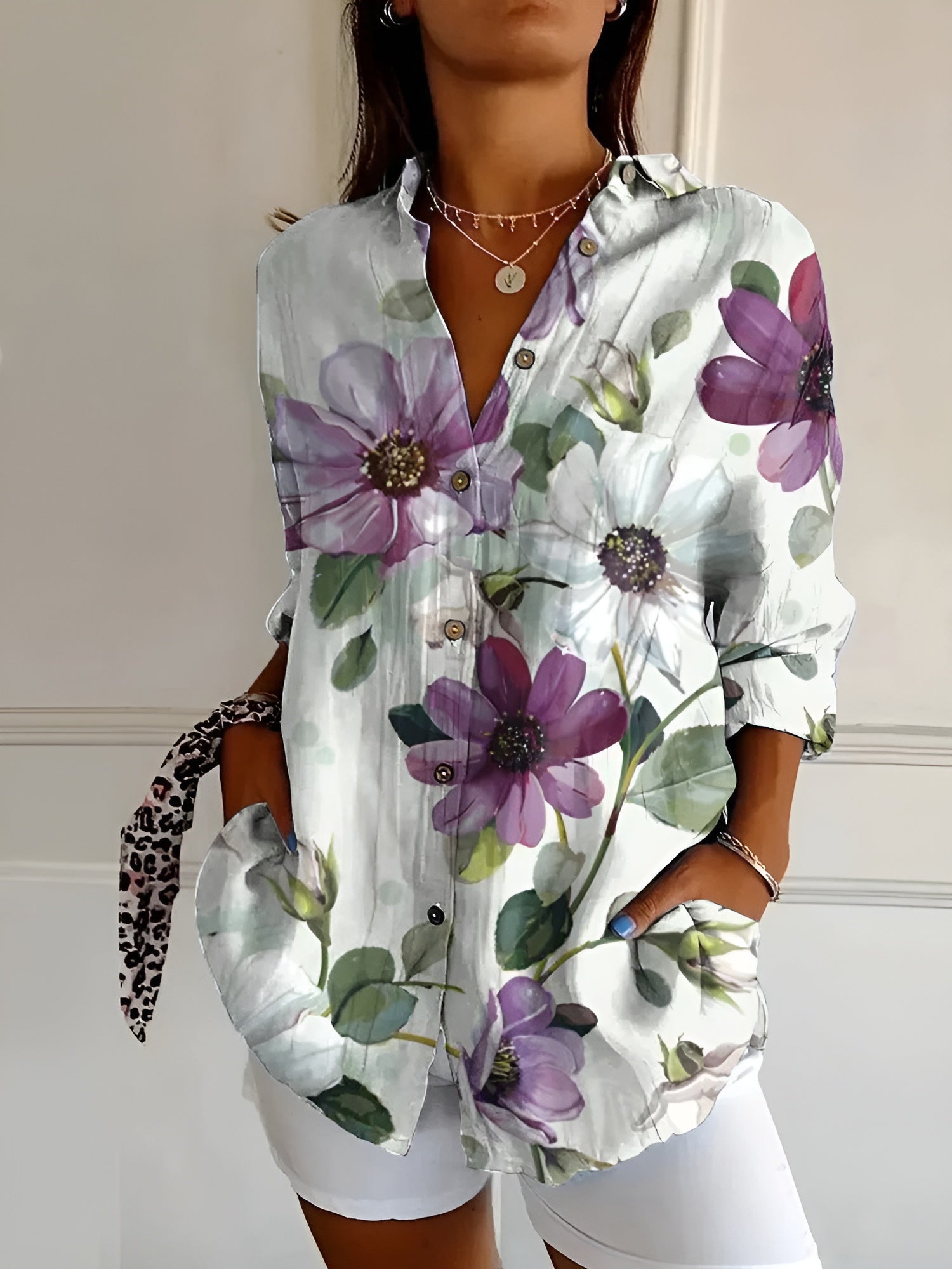 Hege | Bloemen Button-Down Vrouwen Zomer Overhemd - Lichtgewicht Casual Blouse