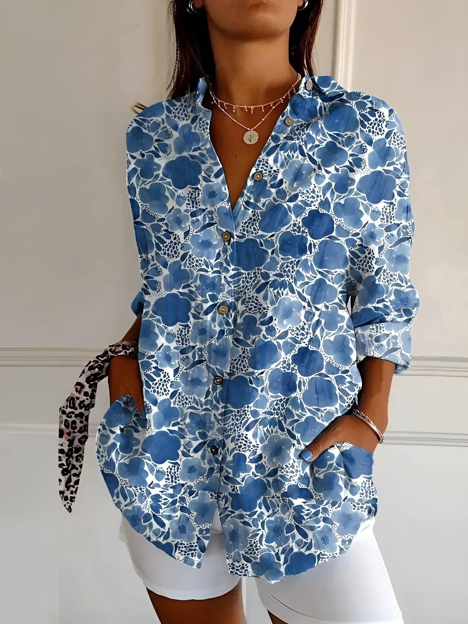 Hege | Bloemen Button-Down Vrouwen Zomer Overhemd - Lichtgewicht Casual Blouse