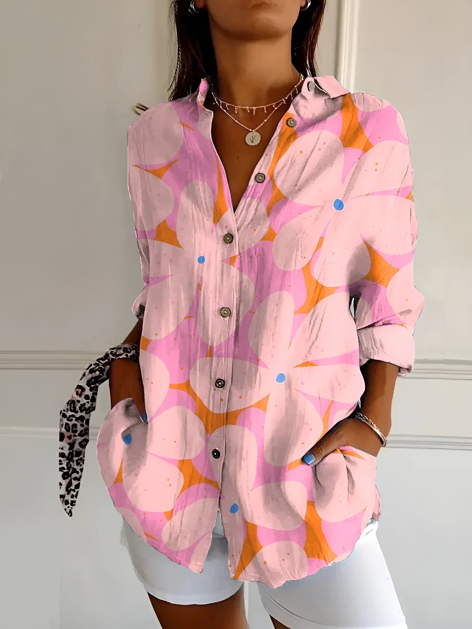Hege | Bloemen Button-Down Vrouwen Zomer Overhemd - Lichtgewicht Casual Blouse