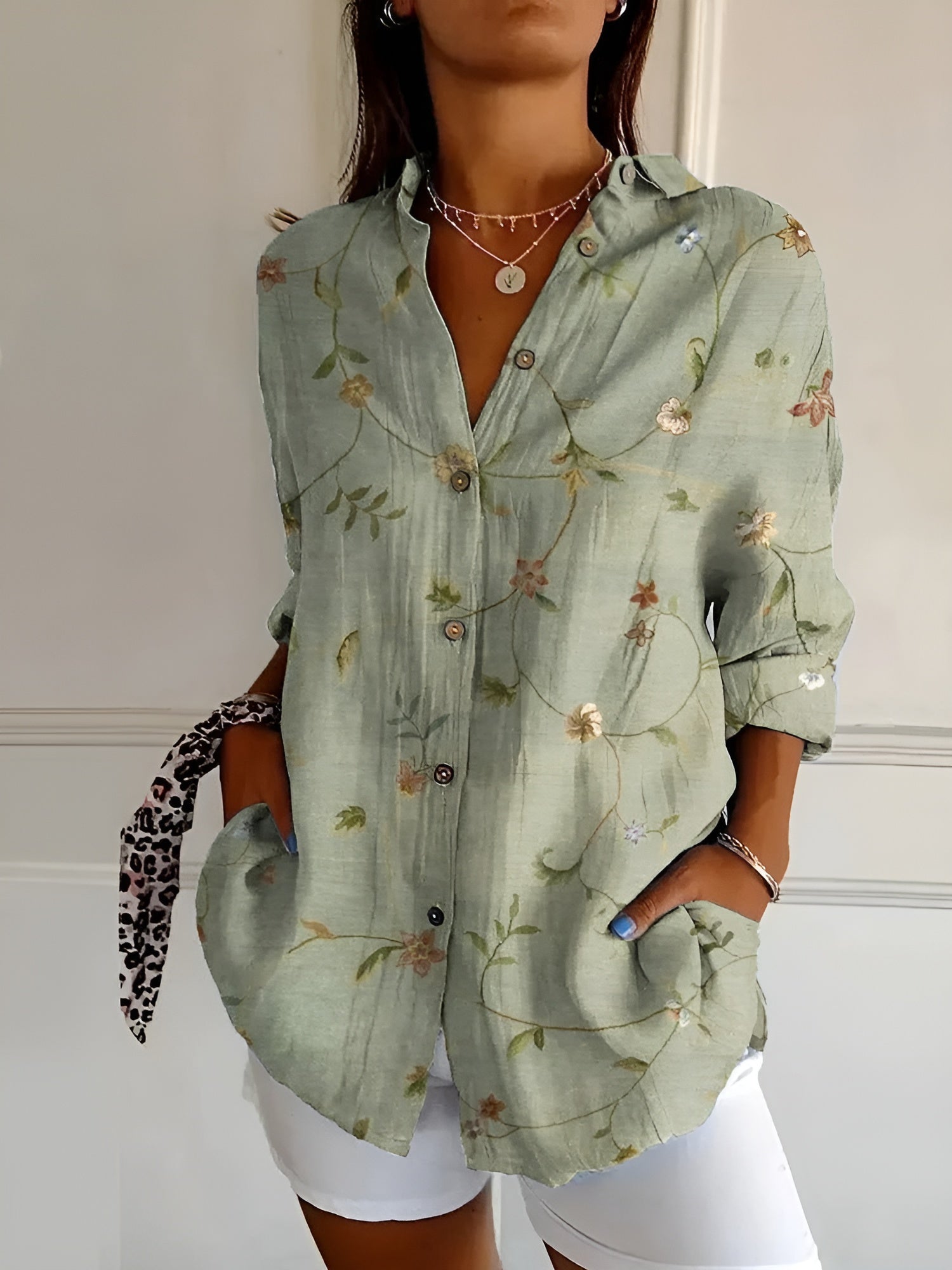 Hege | Bloemen Button-Down Vrouwen Zomer Overhemd - Lichtgewicht Casual Blouse