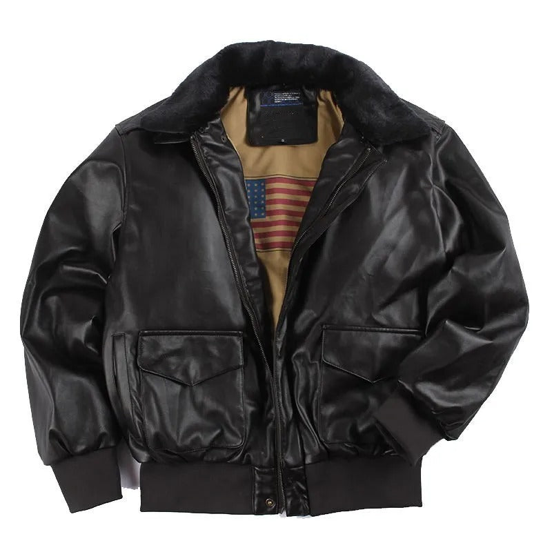 Rynvell | Vintage leren motorjack voor heren – Klassiek motorjack, winterjas, retrostijl