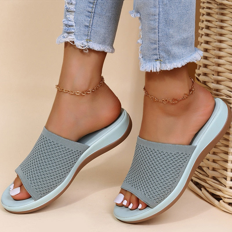 WalkZen | Dames instapsandalen, ademend mesh, lichtgewicht flexibele zool, comfortabele schoenen