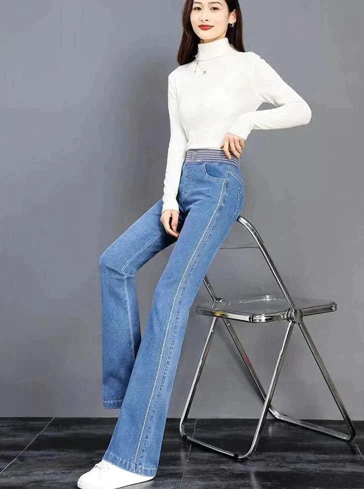 Birthe | Vintage Stretch Flare Jeans - Hoge Taille, Zachte Denim