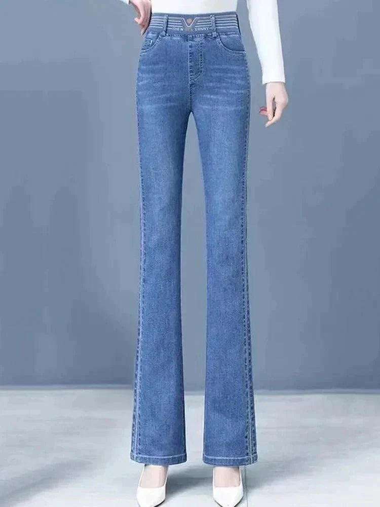 Birthe | Vintage Stretch Flare Jeans - Hoge Taille, Zachte Denim