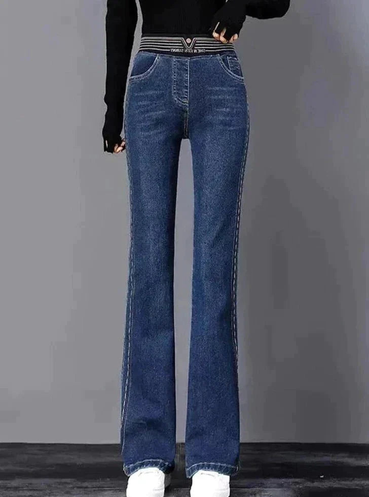 Birthe | Vintage Stretch Flare Jeans - Hoge Taille, Zachte Denim