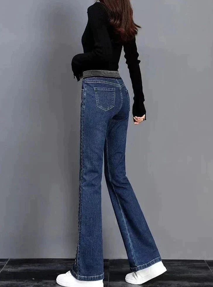 Birthe | Vintage Stretch Flare Jeans - Hoge Taille, Zachte Denim