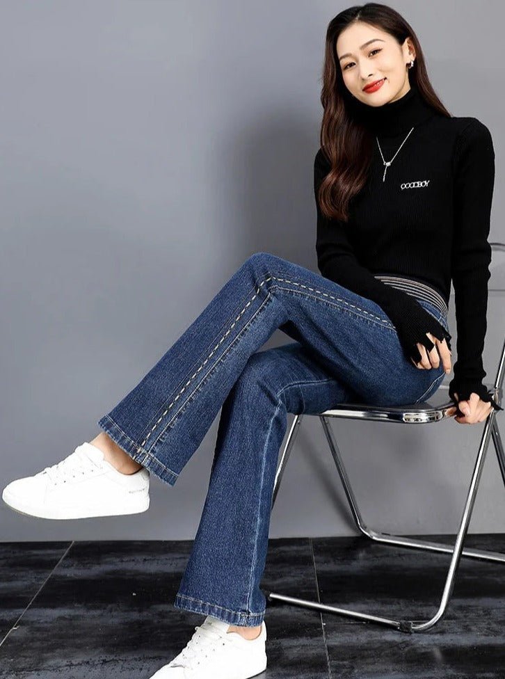 Birthe | Vintage Stretch Flare Jeans - Hoge Taille, Zachte Denim