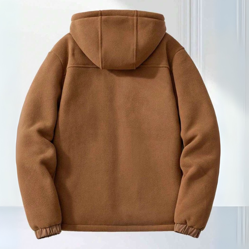 Vencel | Fleece winterjas met capuchon – Warme jas met ritszakken voor buiten en casual gebruik