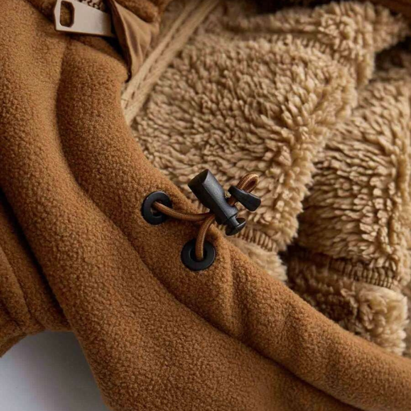Vencel | Fleece winterjas met capuchon – Warme jas met ritszakken voor buiten en casual gebruik