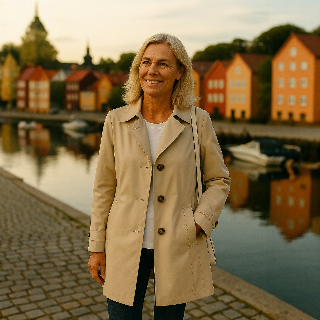 Renilde | Klassieke lichtgewicht trenchcoat voor dames – Stijlvolle, casual herfstjas