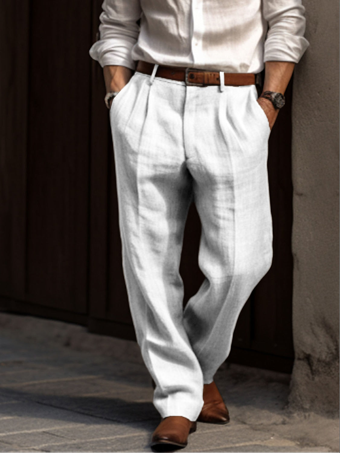 Alarion | Heren linnen broek – Relaxed fit, comfortabele broek, casual, lichtgewicht en ademend