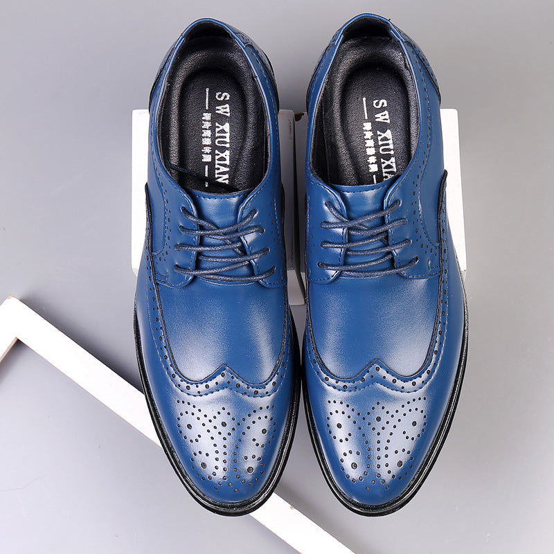 PrestigeStep | Heren Klassiek Oxford Brogue Dress Schoenen - Wingtip Veterschoenen Formeel Schoeisel