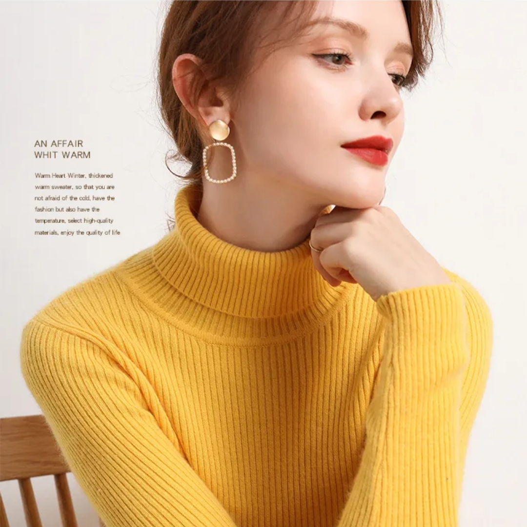 Saelina | Kasjmier coltrui voor dames – Zachte, elegante gebreide trui voor een winterse en casual chique stijl